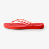 Tapered Transparent Flip Flop - Red