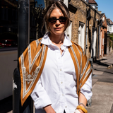 Chevron Border Scarf - Mustard