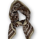 Paisley Flower Scarf - Brown