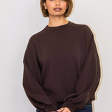 Georgia Knitted Sweatshirt - Dark Brown