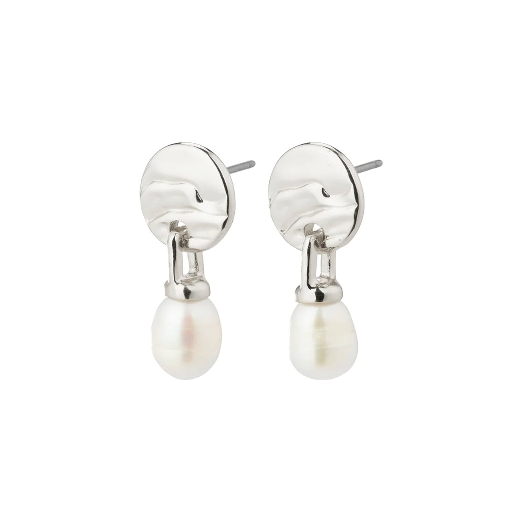 Pilgrim Heat Freshwater Pearl Earrings - Silver