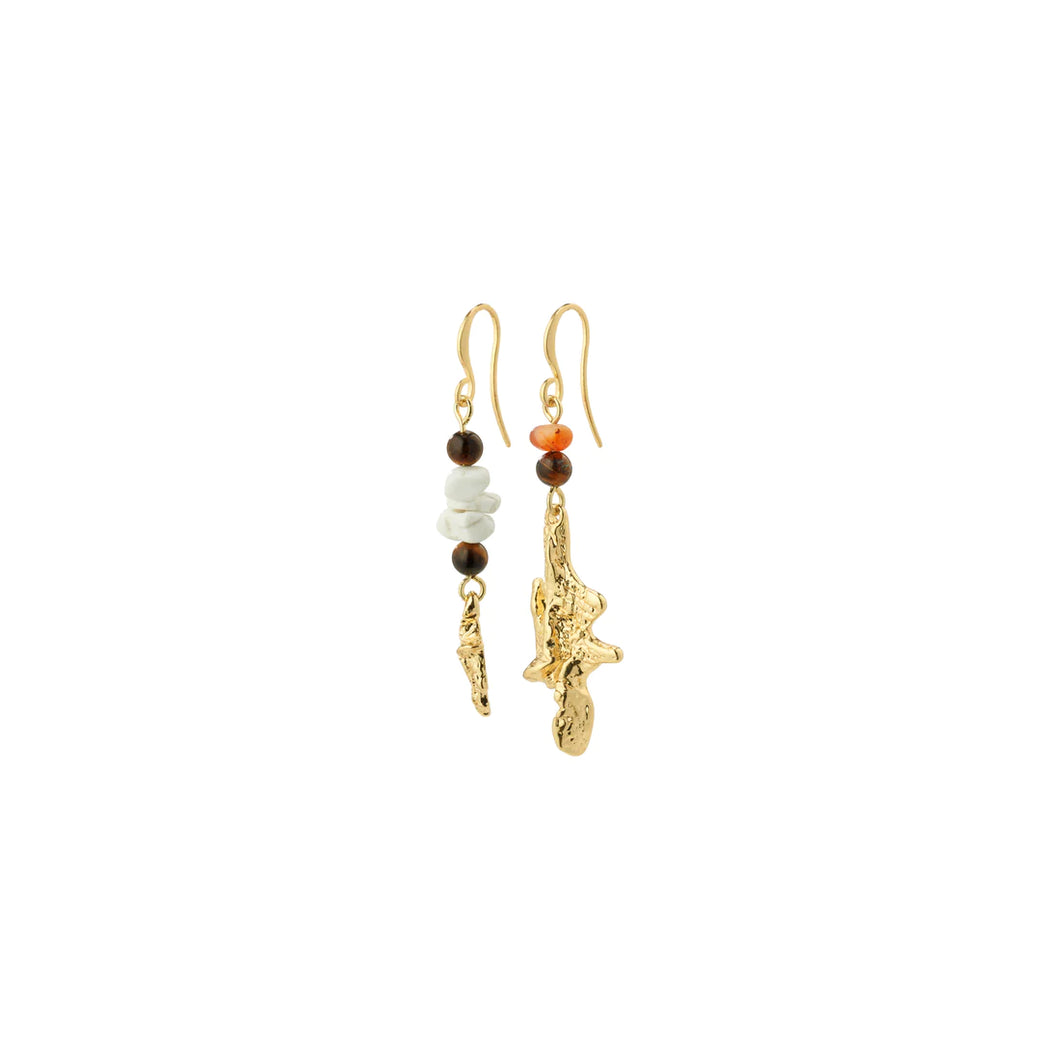 Pilgrim Flow Asymmetric Earrings - Gold