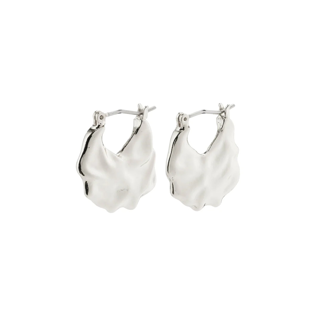 Pilgrim Flow Hoop Earrings - Silver