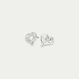 Tide Heart Earrings - Silver