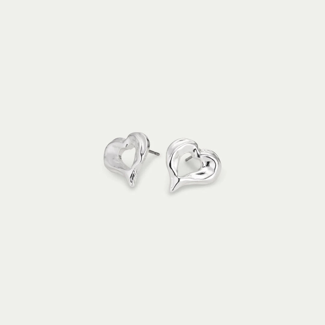 Tide Heart Earrings - Silver