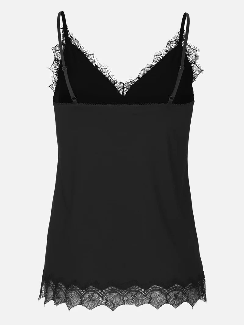 RWBillie Lace Strap Top - Black