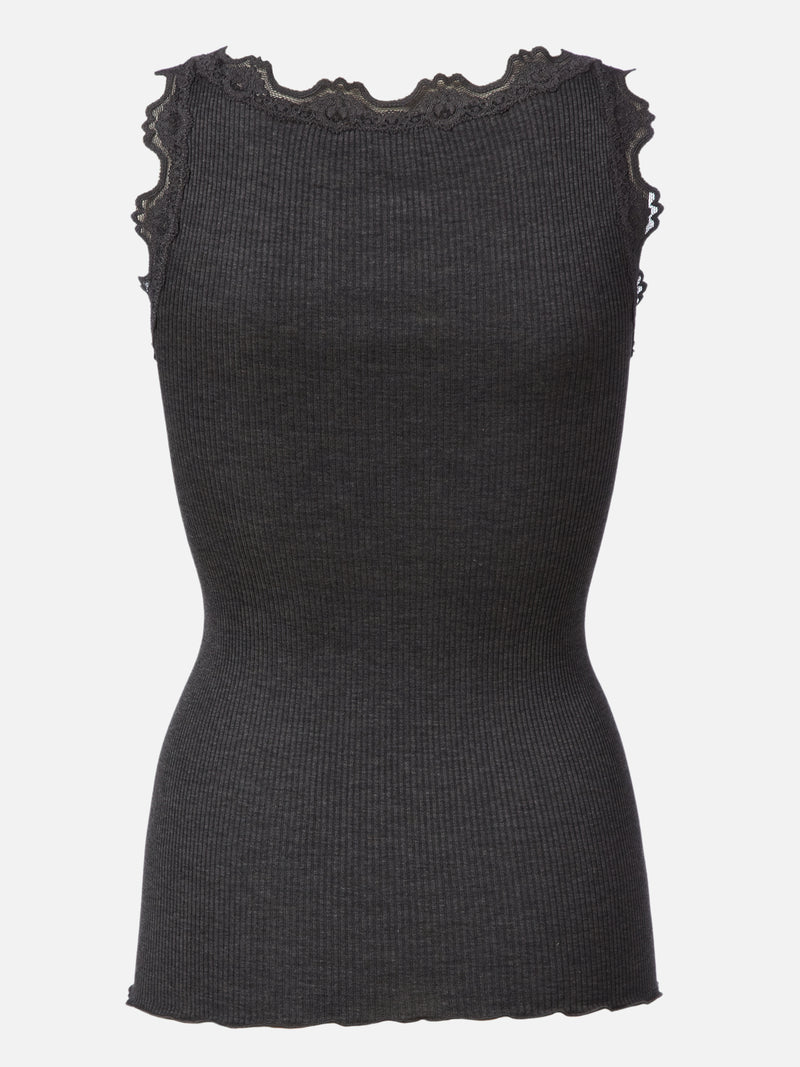 RWBabette U-Neck Lace Top - Dark Grey