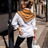 Chevron Border Scarf - Mustard