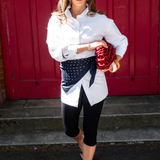 Classic Polka Dot Scarf – Navy