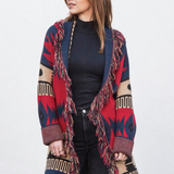 Astrid Cardigan - Red/Navy Mix