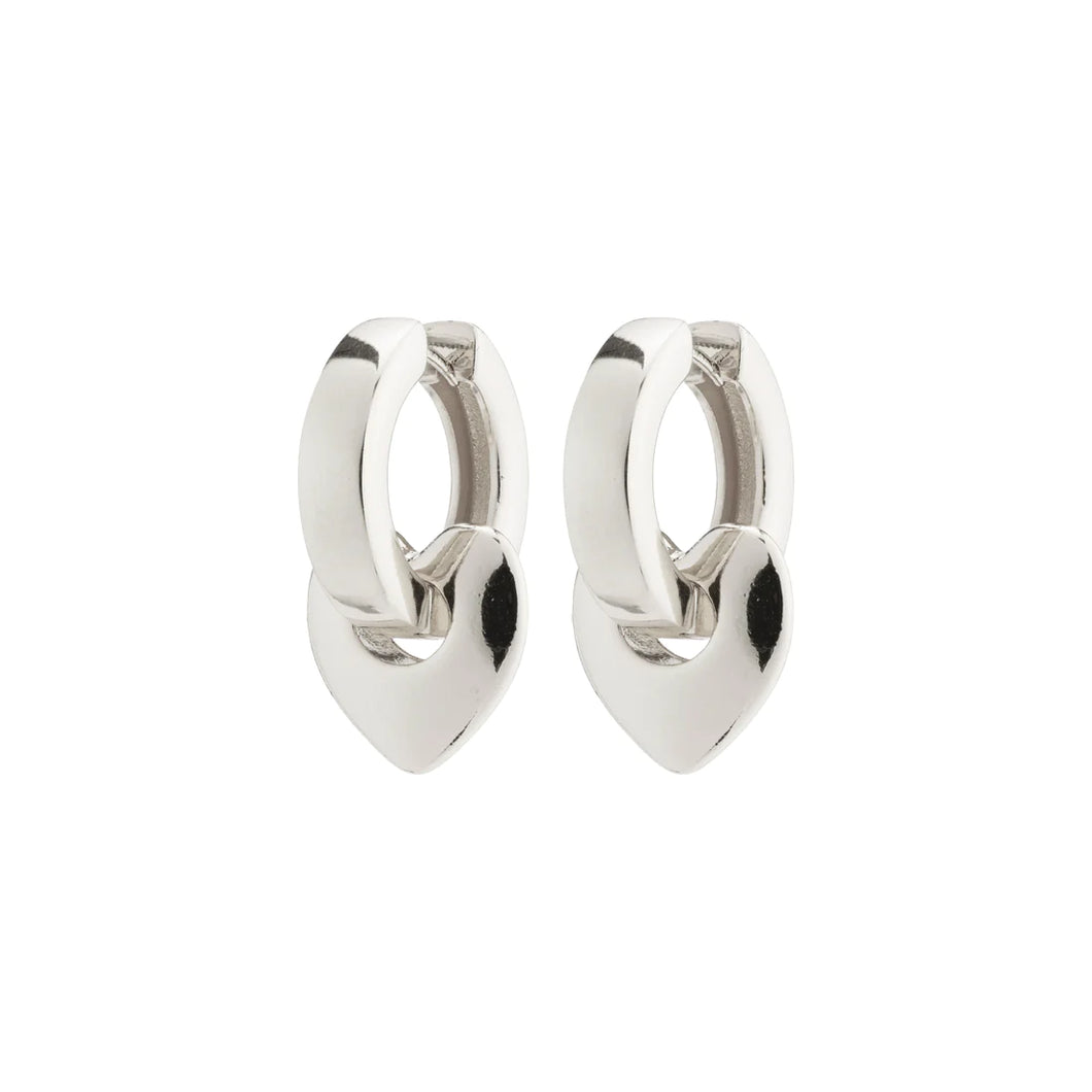 Pilgrim Wave Chunky Hoops - Silver