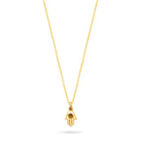 Mini Hamsa Pendant Necklace - Tiger's Eye