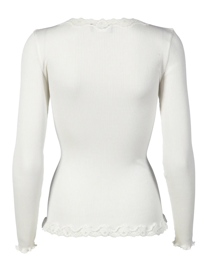 RWBabette V-Neck Lace Cardigan - New White