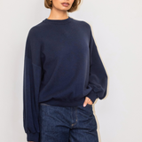 Georgia Knitted Sweatshirt - Navy