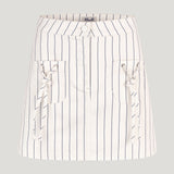 Saima Skirt - White Sand Pinstripe