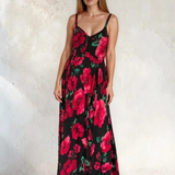 Lotus Dress - Black Poppy