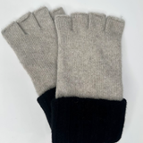 Wool & Cashmere Bicolour Fingerless Gloves - Arena