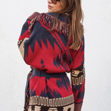 Astrid Cardigan - Red/Navy Mix