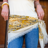 Large Paisley Bandana Scarf - Lemon