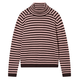 Narrow Stripe Roll Collar Jumper - Pluto/Skin