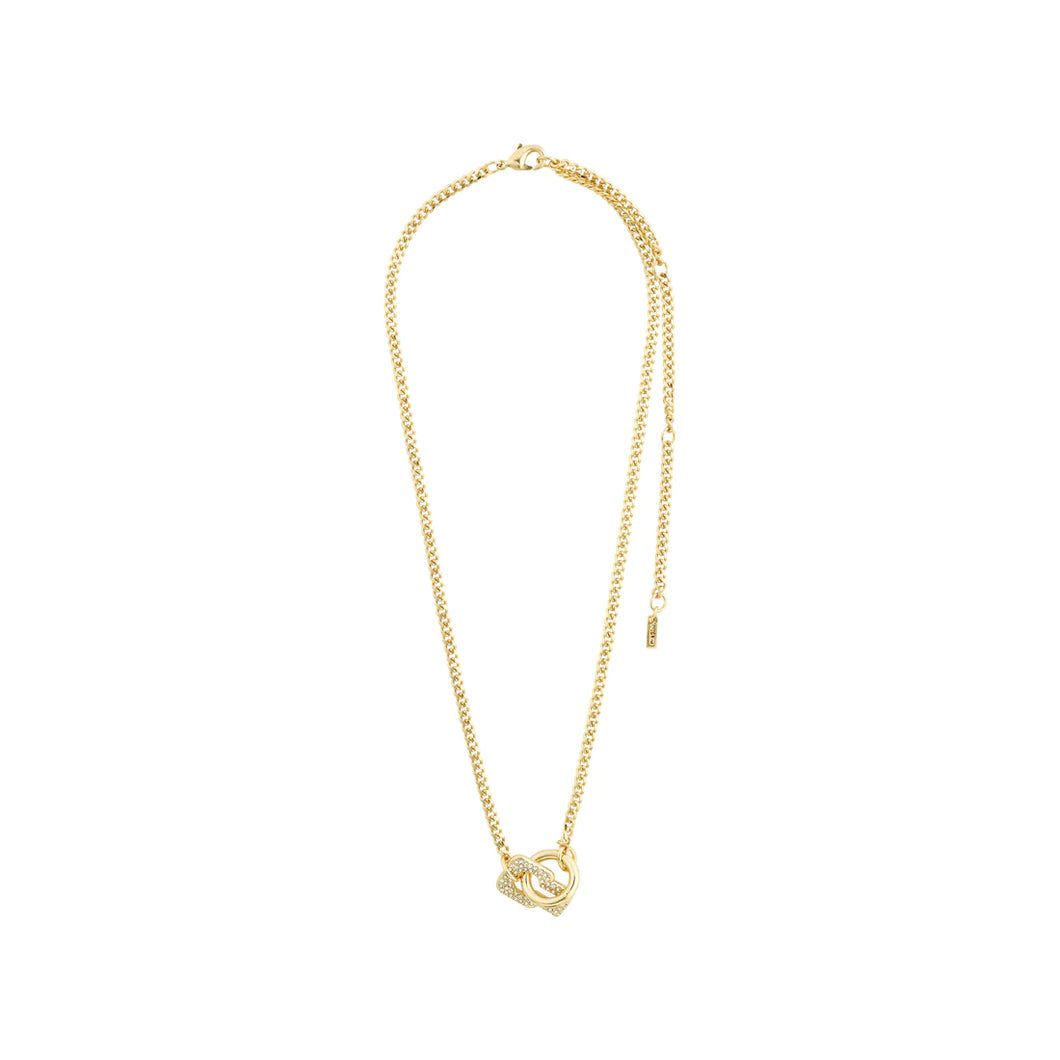 Pilgrim Learn Crystal Pendant Necklace - Gold