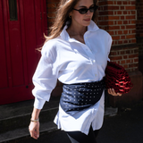 Classic Polka Dot Scarf – Navy