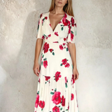 Imelda Dress - Cream Poppy
