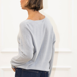 Camilla V-neck Jumper - Silver Grey