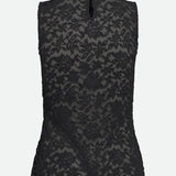 RWDelicia Lace T-Neck Top - Black
