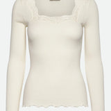 RWBernadine LS Regular Lace T-Shirt - Ivory