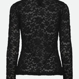 RWDelicia Lace LS T-Neck T-Shirt - Black