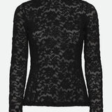 RWDelicia Lace LS T-Neck T-Shirt - Black