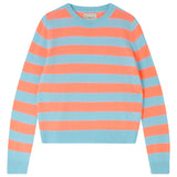 Stripe Crew Jumper - Aqua/Coral