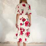 Imelda Dress - Cream Poppy