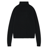 Distressed Roll Collar Jumper - Black