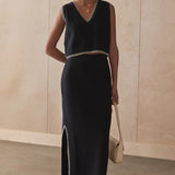 The Bronwynne Knit Vest - Black