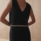 The Bronwynne Knit Vest - Black