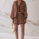 Faye Shirt - Cherrywood Stripe