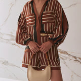 Faye Shirt - Cherrywood Stripe