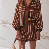 Faye Shirt - Cherrywood Stripe