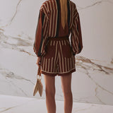 Trista Shorts - Cherrywood Stripe