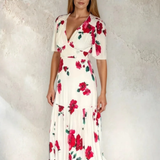 Imelda Dress - Cream Poppy