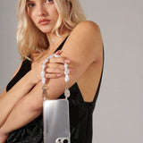 Adele Short Phone Chain - White Pearl