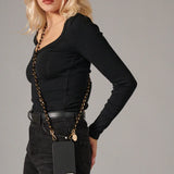 Sona Phone Chain - Black/Gold