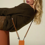 Liam Phone Cord - Brown/Orange