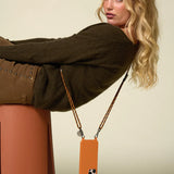 Liam Phone Cord - Brown/Orange