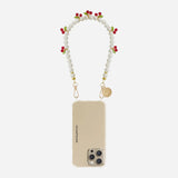 Cherry Short Phone Chain - White