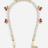 Cherry Short Phone Chain - White
