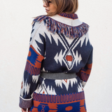 Astrid Cardigan - Blue/Tan Mix