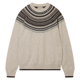 Fairisle Yoke Crew Jumper - Crystal Hickory